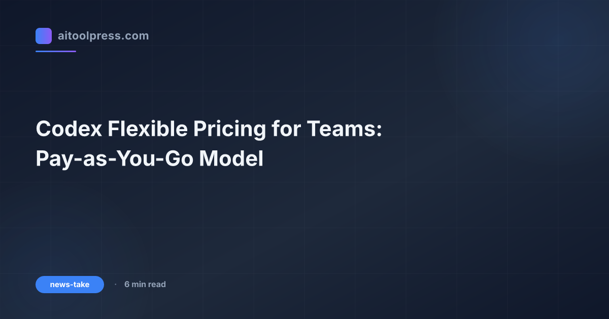 Codex Flexible Pricing for Teams: Pay-as-You-Go Model