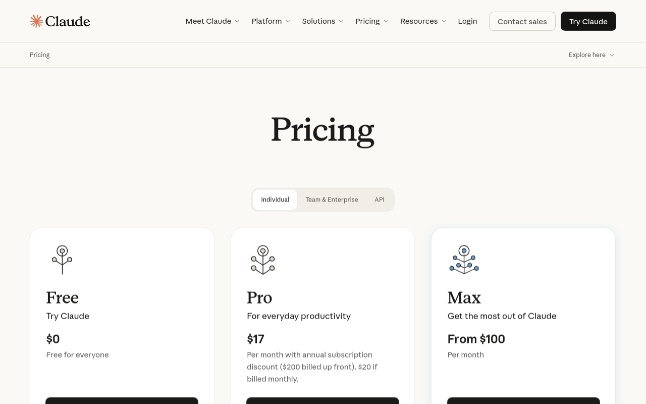 Claude Pricing Page — Screenshot captured 2026-04-06