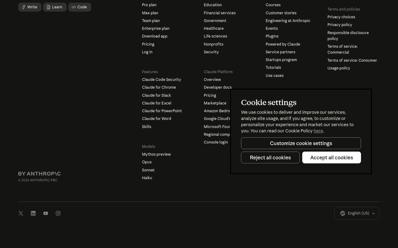 Claude Features Overview — Screenshot captured 2026-04-14