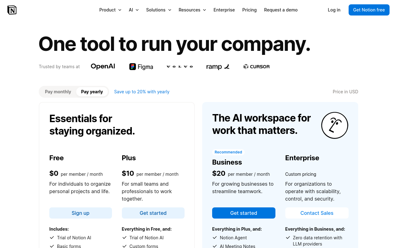 Notion Pricing — Screenshot captured 2026-04-10