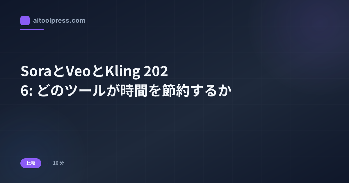 SoraとVeoとKling 2026: どのツールが時間を節約するか
