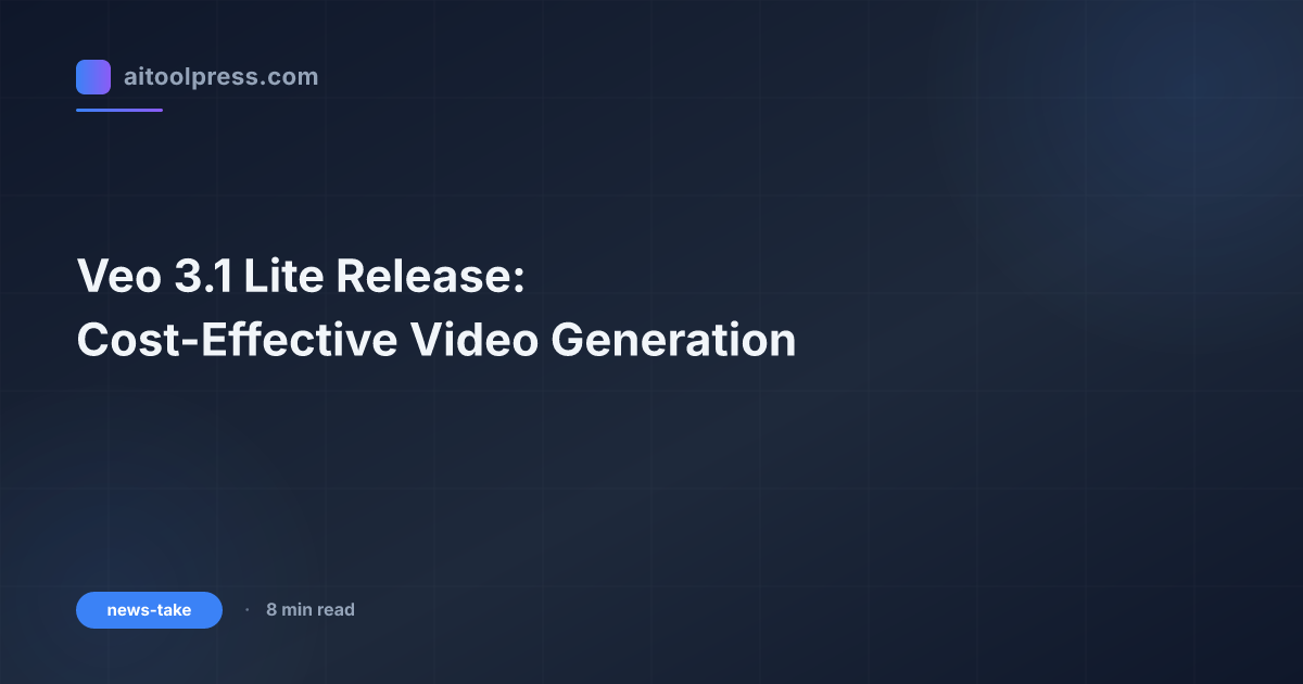 Veo 3.1 Lite Release: Cost-Effective Video Generation